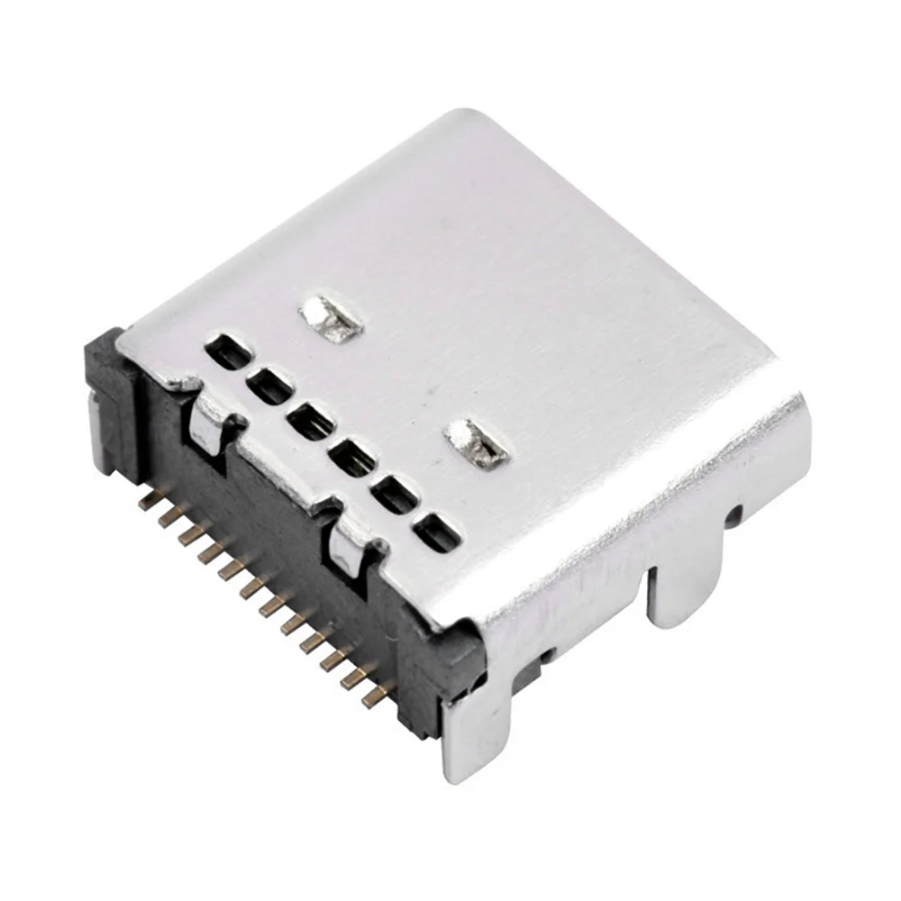 5pcs 24P USB 3.1 Type-C Connector 24 Pin Receptacle Right Angle Type C PCB SMT Dual Row Tab Female Socket Charging Jack