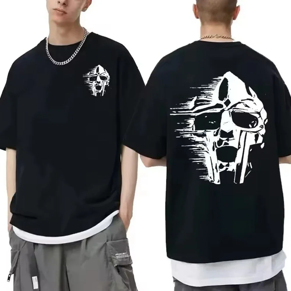 Camisetas Mujer ملابس رجالية أوم طباعة تي شيرت جديد في أفضل المغني Mf Doom Madlib Madvillain مزدوجة الوجهين الجرافيك التي شيرت