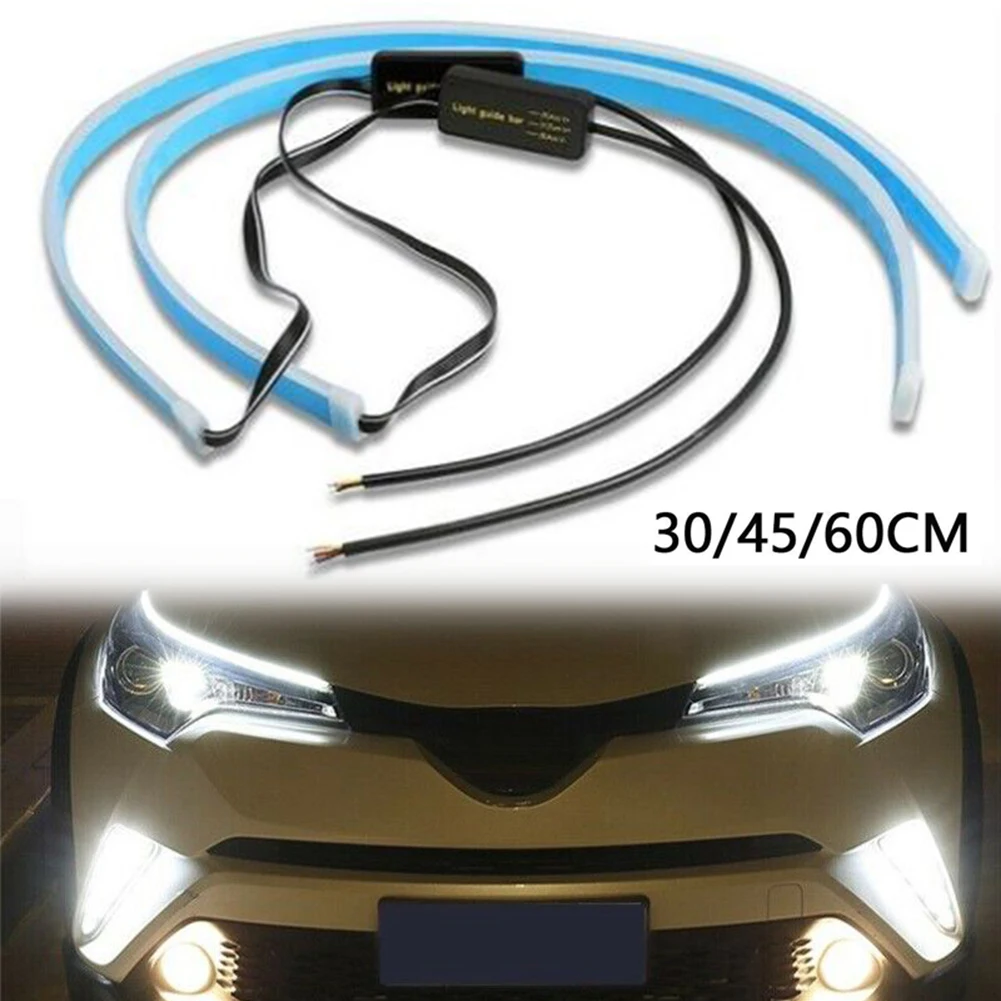 

2Pcs Super Slim Strip Tap Lights Car Sequential LED Strips Turn Signal Indicator Auto DRL Daytime Running Lights