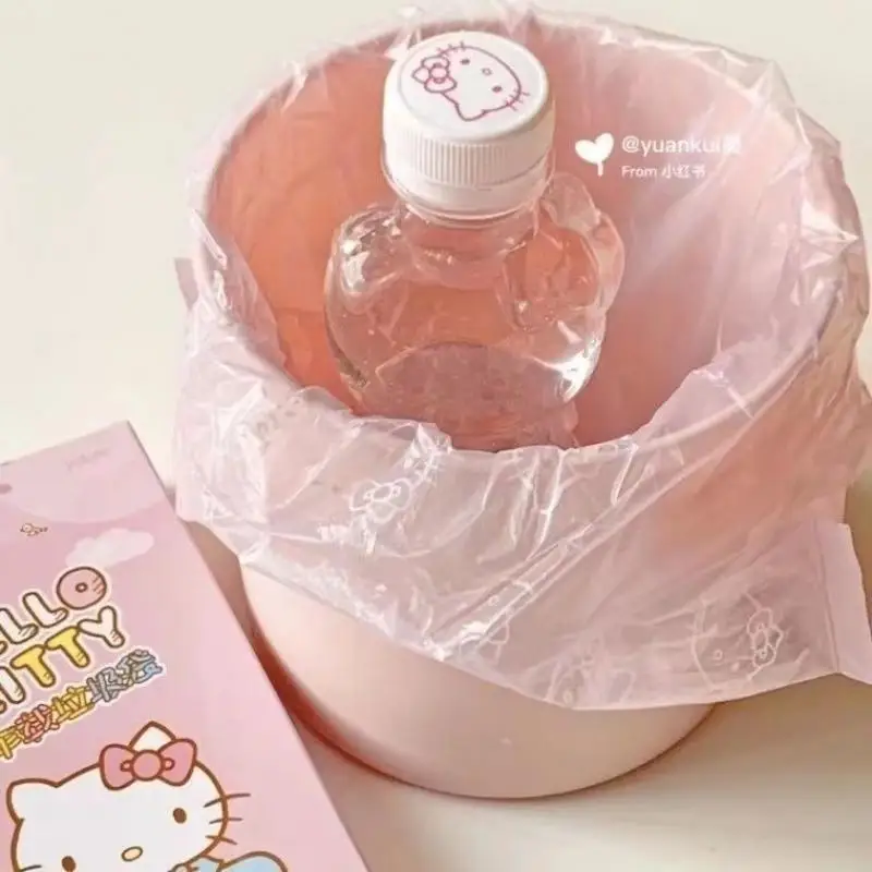 Bolsa de basura de plástico desechable Sanrioed Dome, Hello Kittys, Ins, Kawaii, portátil, almacenamiento de basura para coche, uso diario