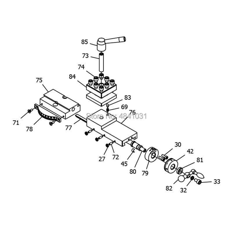 Compound Rest - Metric SIEG SC2-075 Lathe Tool holder position slider