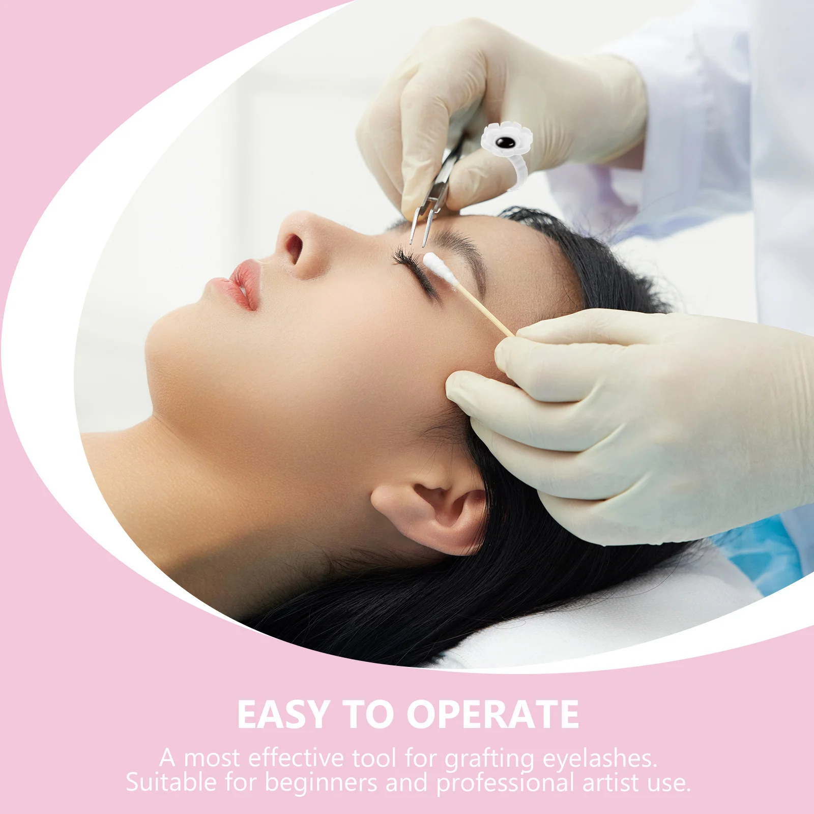 100Pcs Flower Design Eyelash Glue Ring High Quality Lash Extension Cup for Salon and DIY Use Lightweight Holder for Eyelash