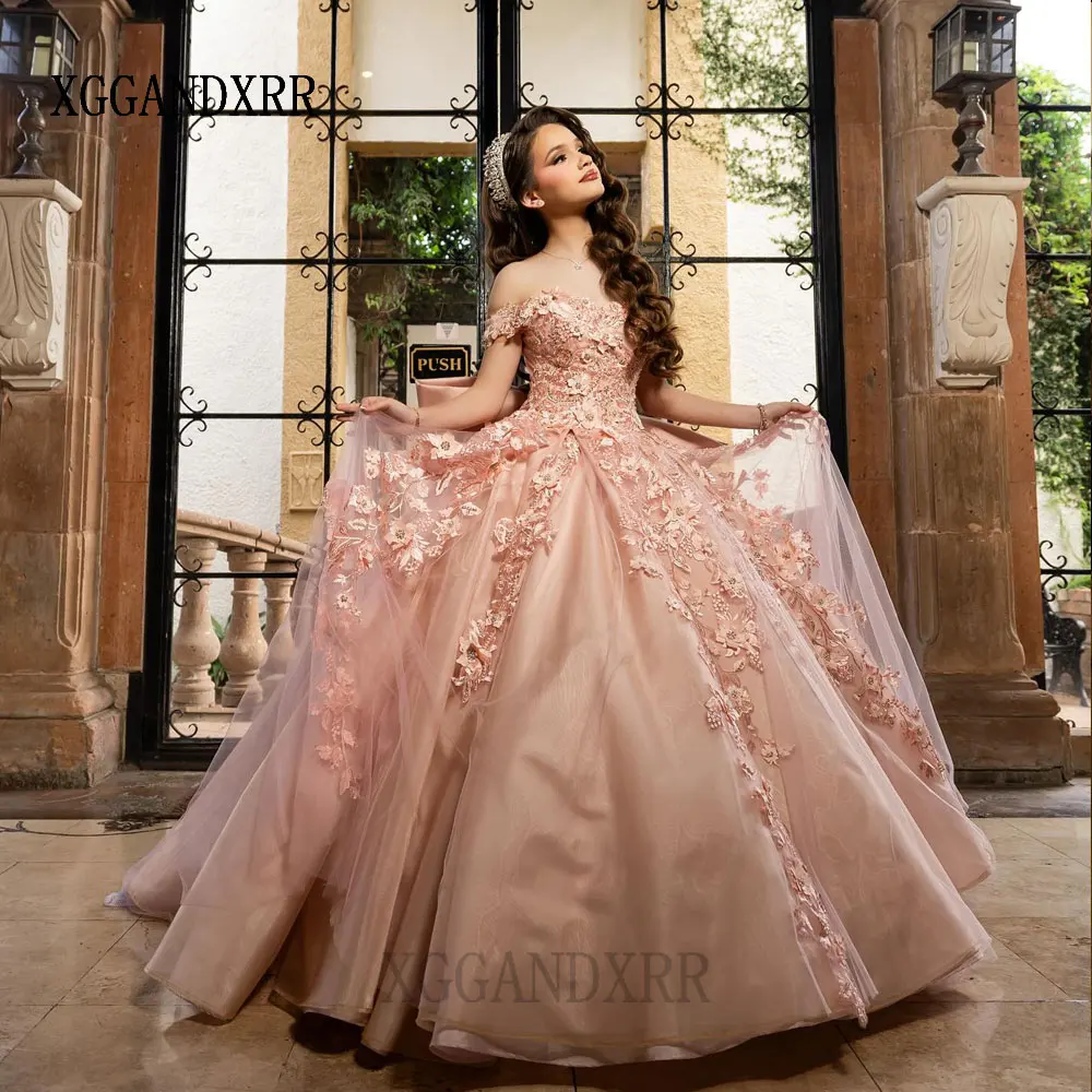 Vestidos De quinceañera personalizados 2026 apliques De lazo grande vestido De fiesta De cumpleaños De 15 años vestido rosa Vestidos De 15 Años vestido De baile graduación