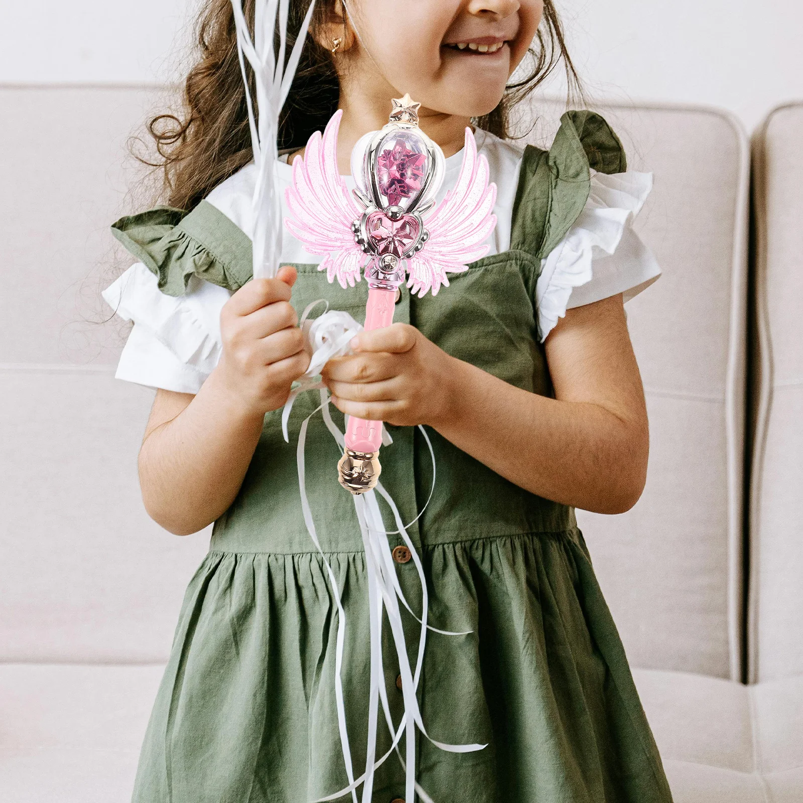 

Princess Wand Light Up Fairy Stick Glowing Wing Design Birthday Birthday Cosplay Music Decorative Fairy