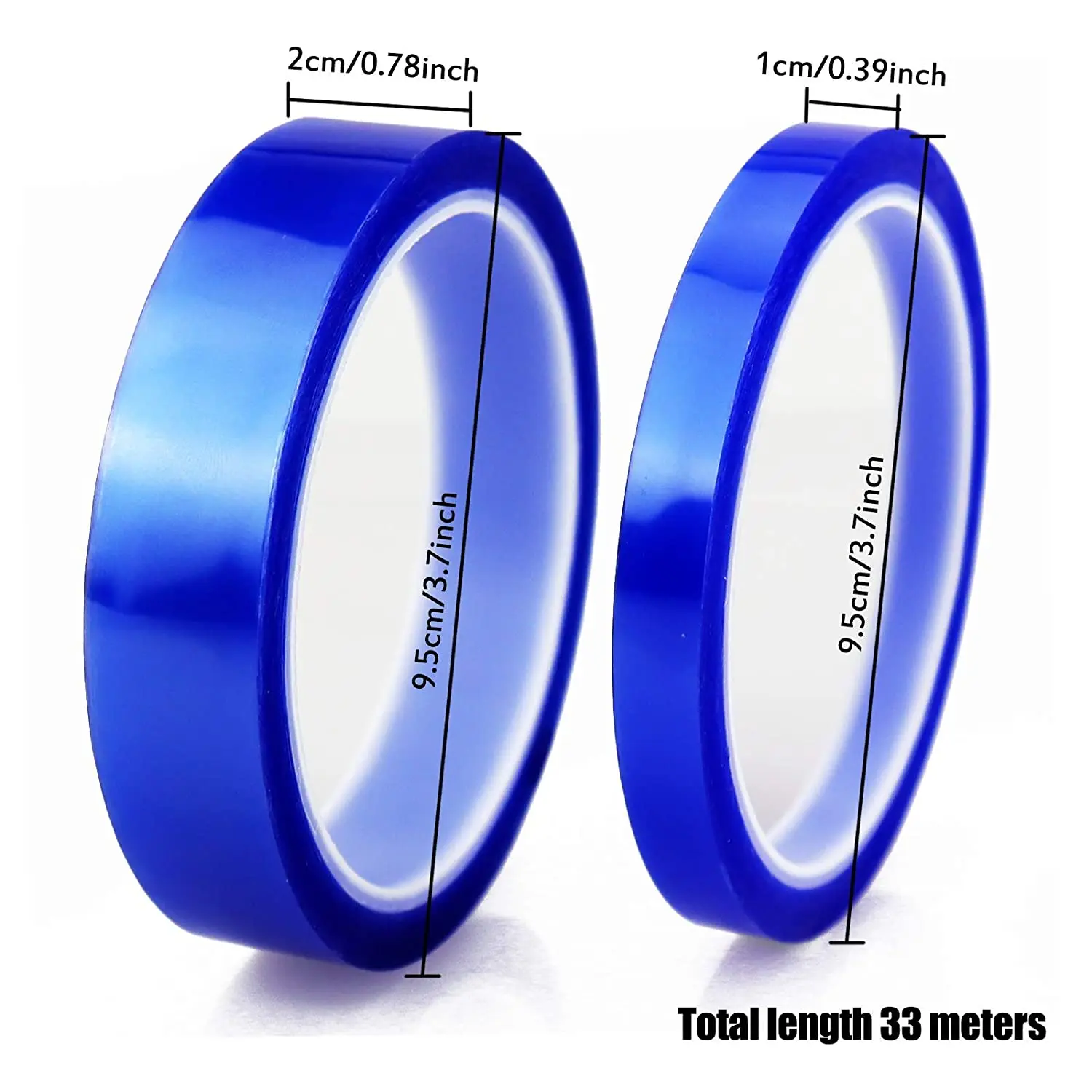 1/2/5PCS Blue Heat Tape Sublimation Blanks Thermal Tape 10mm 20mm High Temperature Tape Heat Vinyl Press 3D Printing Tape