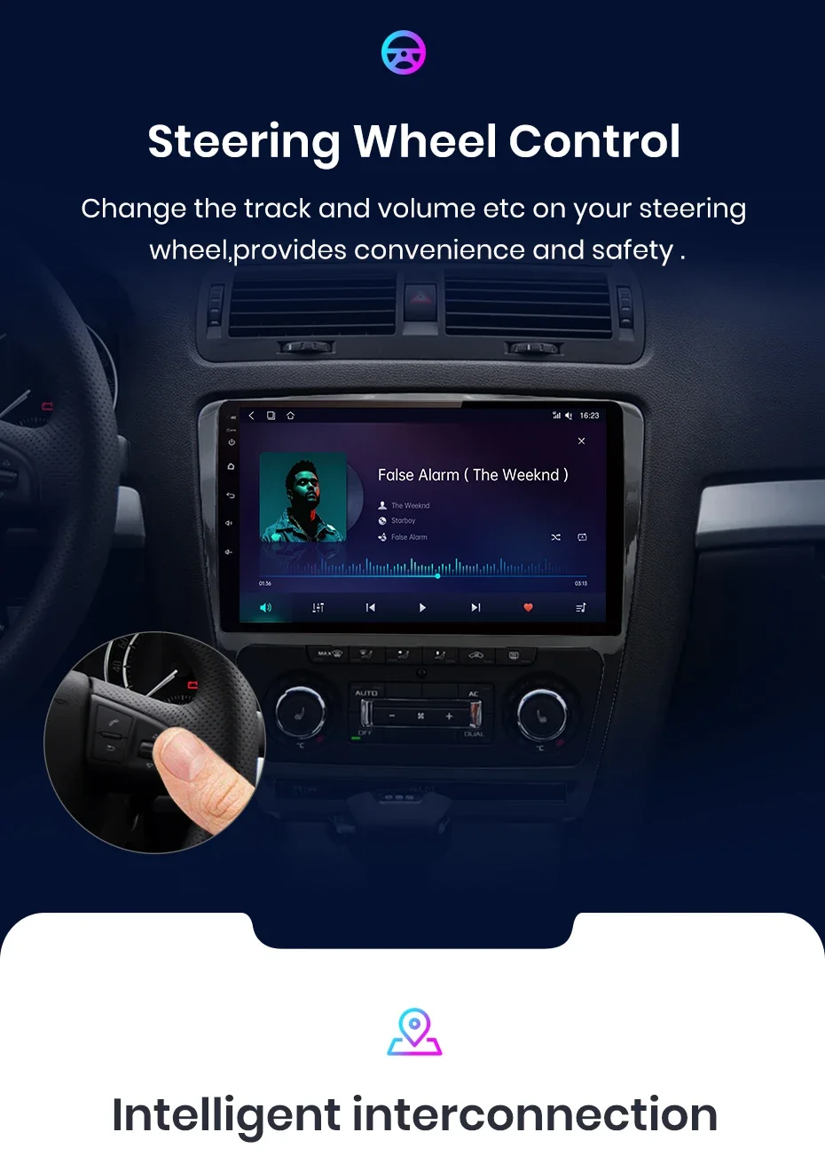 Junsun Kabelloses CarPlay Android Auto Autoradio für Skoda Octavia 2 A5 2008-2013 2 DIN Multimedia-Stereoanlage mit Eingebautem Kühlventilator GPS-Navigation SWC Bluetooth FM RDS DSP IPS-Bildschirm Auto-Intelligentes System 4G WiFi 8-Kern Plug&Play Haupteinheit – Detail 18