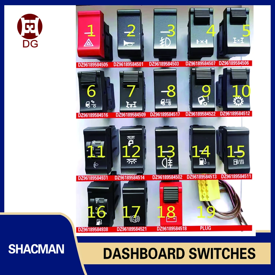 Shacman Delong New M3000 New Rocker Switch Crisis H3000 Horn Fog Lamp Modification Water Spray Switch