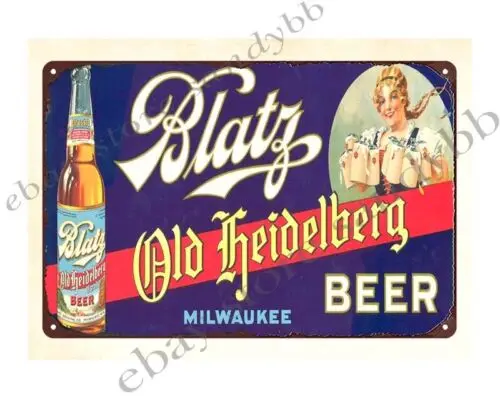 1pcs house furnishing stores 1935 Blatz Old Heidelberg Beer club bar metal tin sign