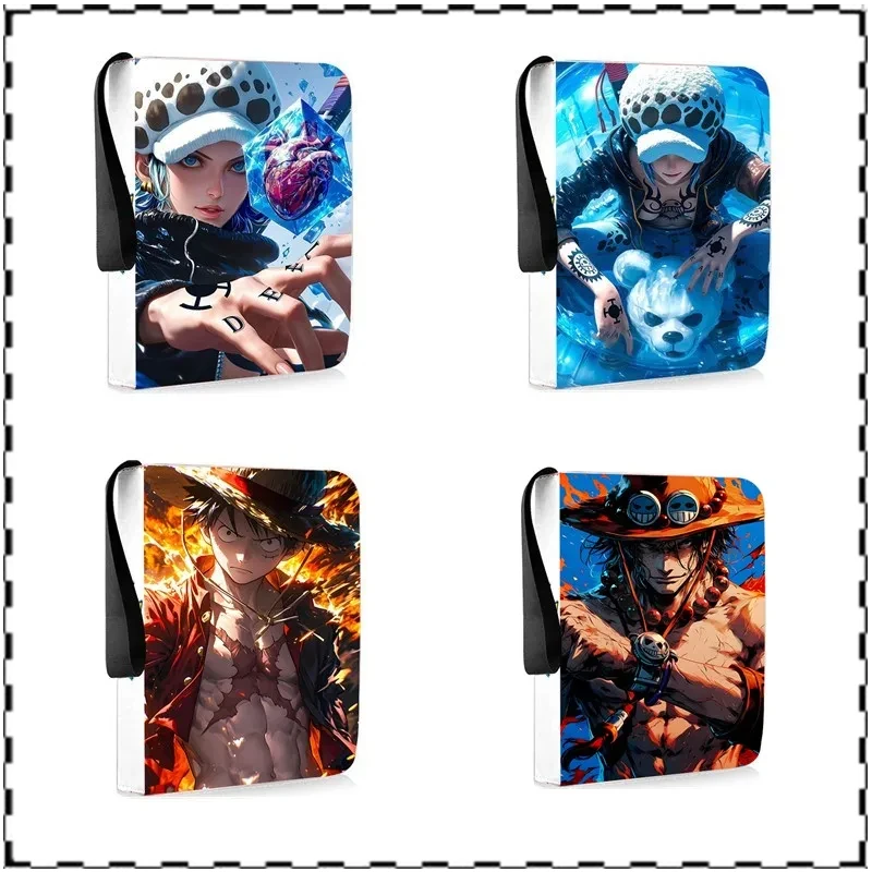 ルフィアニメカードバインダー、トレーディングカードホルダー、50内部ページ、ジッパーホルダー、最大900枚のカード、1個、4個、9ポケット