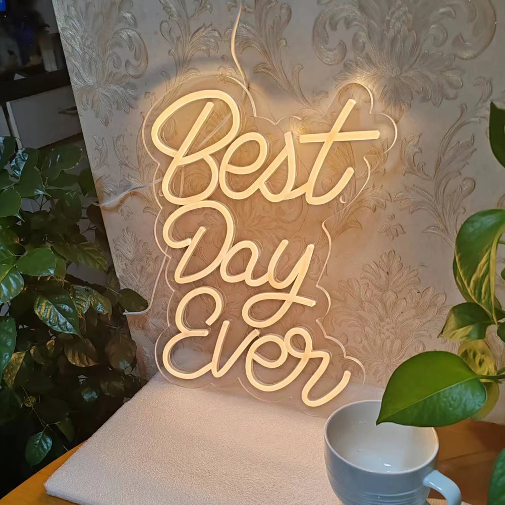 LOGOBO Best Day Ever Christmas Decoration Led Light Merry Christmas Neon Sign Led Wedding Sign Neon Holiday Festival Lightings