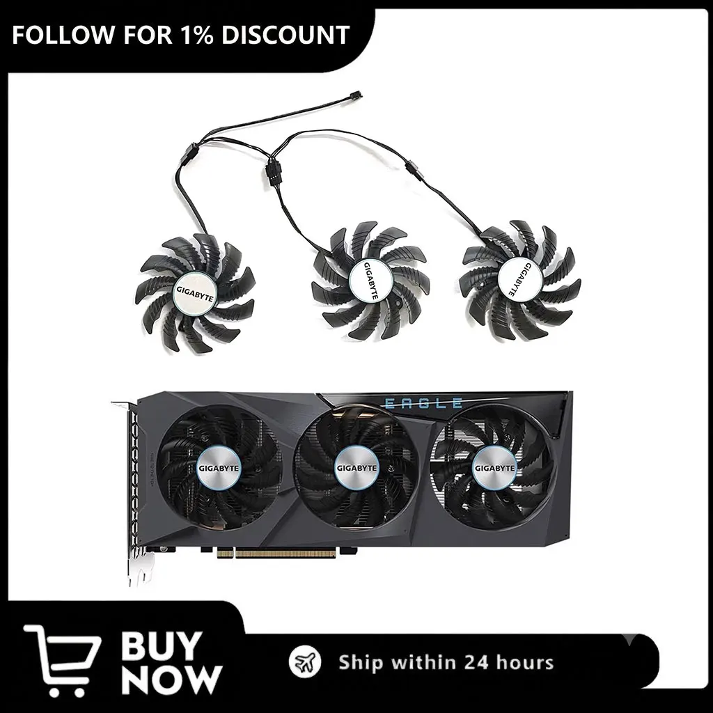 Cooling Fan for Gigabyte Radeon RX6600 6600XT 6700XT Falcon Graphics Card PLD08010S12HH 78MM 4PIN GPU Fan