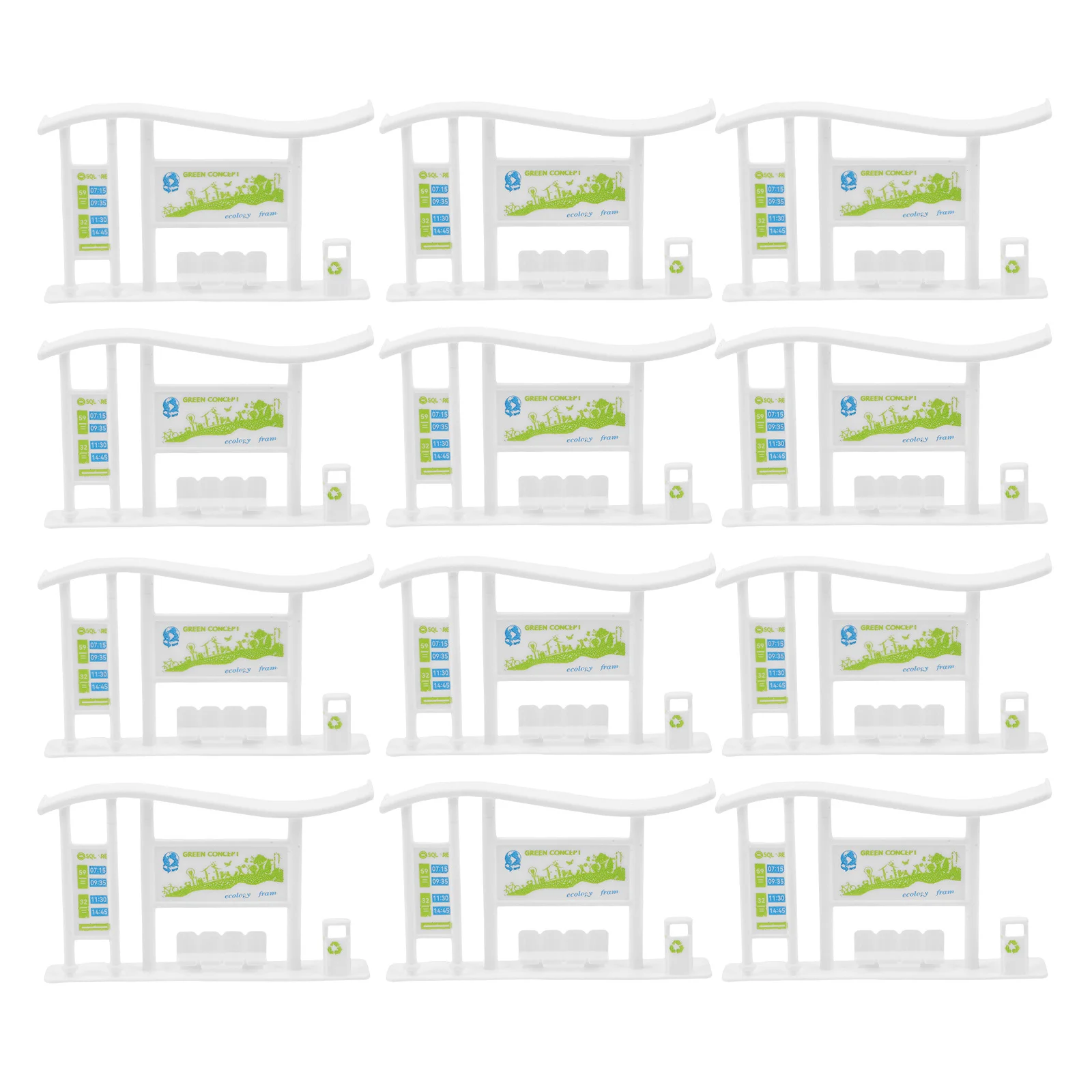 20 قطعة محطة حافلة مصغرة ديكور تخطيط المدينة الواقعي لبيت الدمى المناظر الطبيعية المناظر الطبيعية الحضرية التصوير الدعائم #5