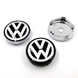 Capuchons de moyeu central de roue de voiture, couvercle de logo pour Volkswagen Passat b6, Golf 5, 7, Santana, Polo, Rline, Magotan, Tiguan, Gti, 60mm, 63mm, 68mm, 4 pièces