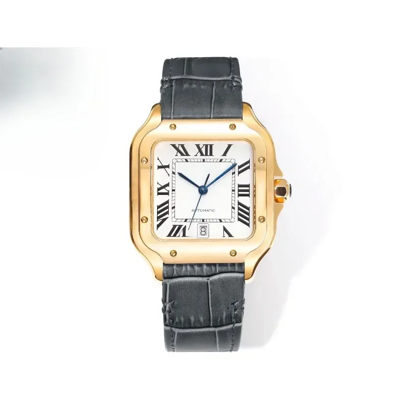 VIP2024 Couro Genuíno 42mm Santos Series Relógio Masculino luxuoso, requintado e requintado