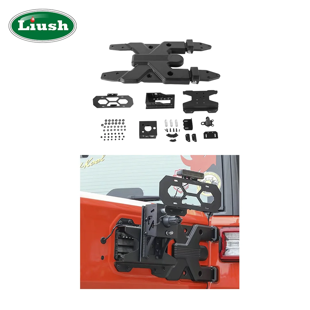 

RR Spare Tire Carrier Hinge Liush Hinged Spare Tire Carrier for Jep Wrangler JL 2018+ Spare Tire Bracket Aluminum Alloy Upgrade