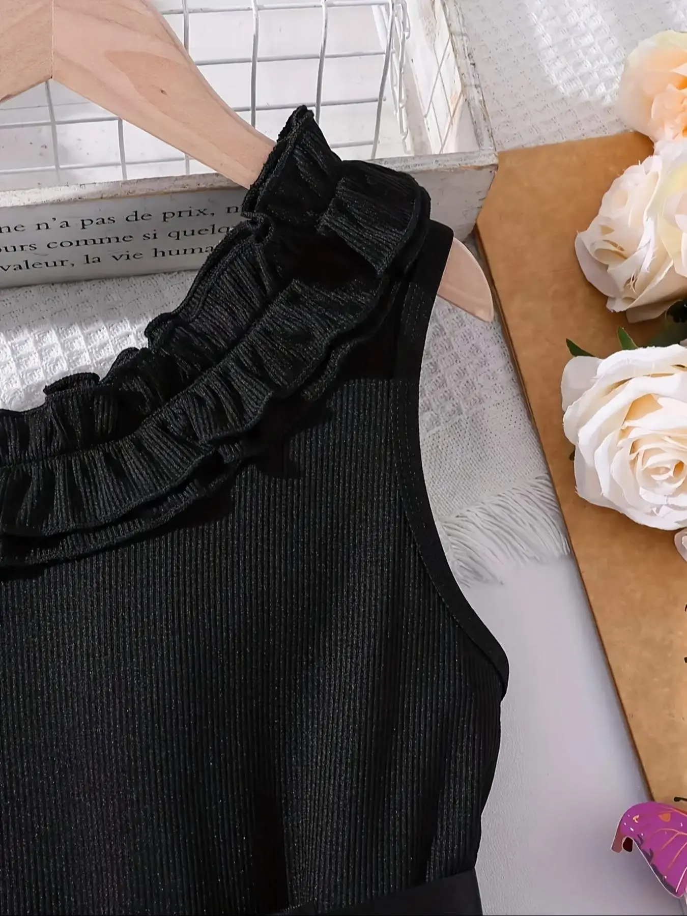 Sommer Mädchen Rüschen-Dekoration Cami Tutu Kleid Prinzessin Mesh Kinderkleid Freizeit Süßer Stil – Detail 25