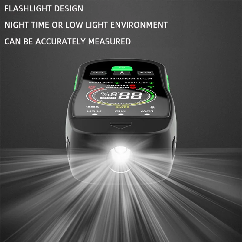 AF90-MT19 Color Screen Wood Moisture Meter Wall Moisture Content Tester Paperboard Humidity  Cement Brick Moisture
