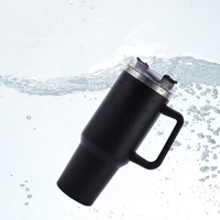 1200ML 304 Stainless Steel Insulated Water Bottle,Thermal Coffee Car Cup, Cold Hot Mugs Vacuum Flask With Handle Straw,For Sport