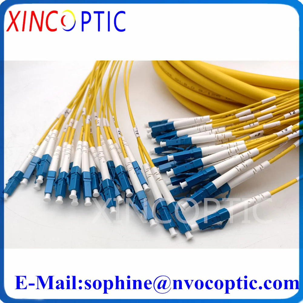 SM,48Core,SMF,Single Mode G652D 5/10/15/20M,PVC Yellow,24C Duplex LC-LC/SCUPC Bundled Fiber Optic Patch Cord Cable Connector