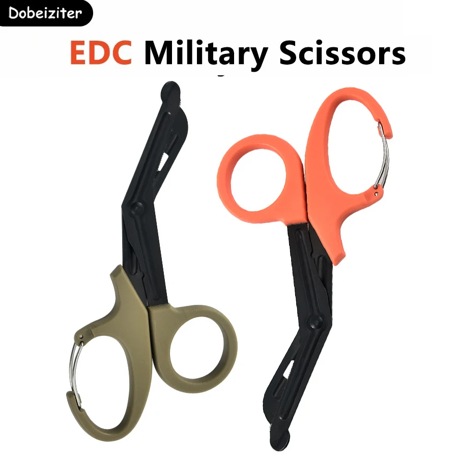 Rettungs-Erste-Hilfe-Schere, EMTrauma-Verband, Notfall, EDC, Outdoor-Ausrüstung, Edelstahl mit Karabiner, Krankenpflege, Ärzte, EMS