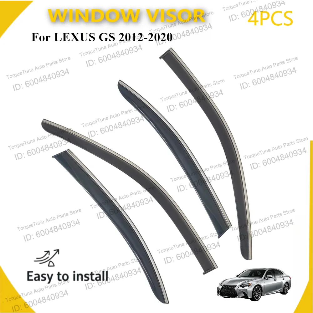 Durable Car Side Window Visor for 2012-2020 LEXUS GS - Stylish Rain Guard, Sun Visor, and Wind Deflector
