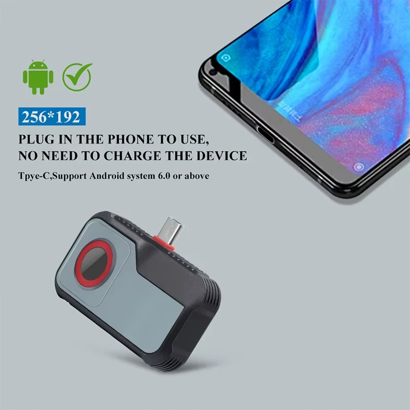Kamera termowizyjna 256*192 pikseli -20 ° C~550 ° C Android Typ C Telefon komórkowy Kamera termowizyjna na podczerwień do napraw elektrycznych