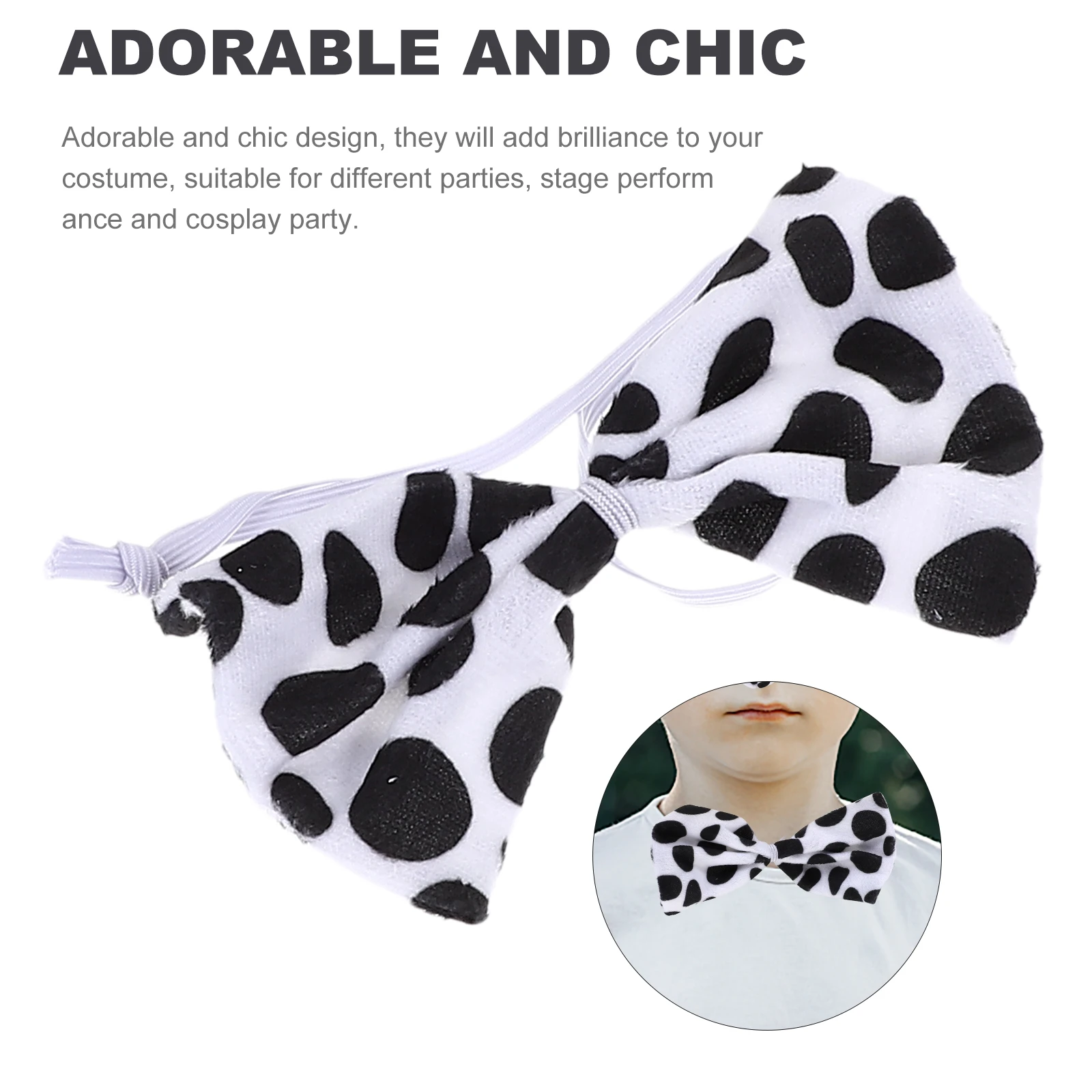 

Spotted Dog Hair Accessories Puppy Ear Headband Fake Nose Bow Tie Tail Fabric Cosplay Halloween Party Costume Set Kids Girl