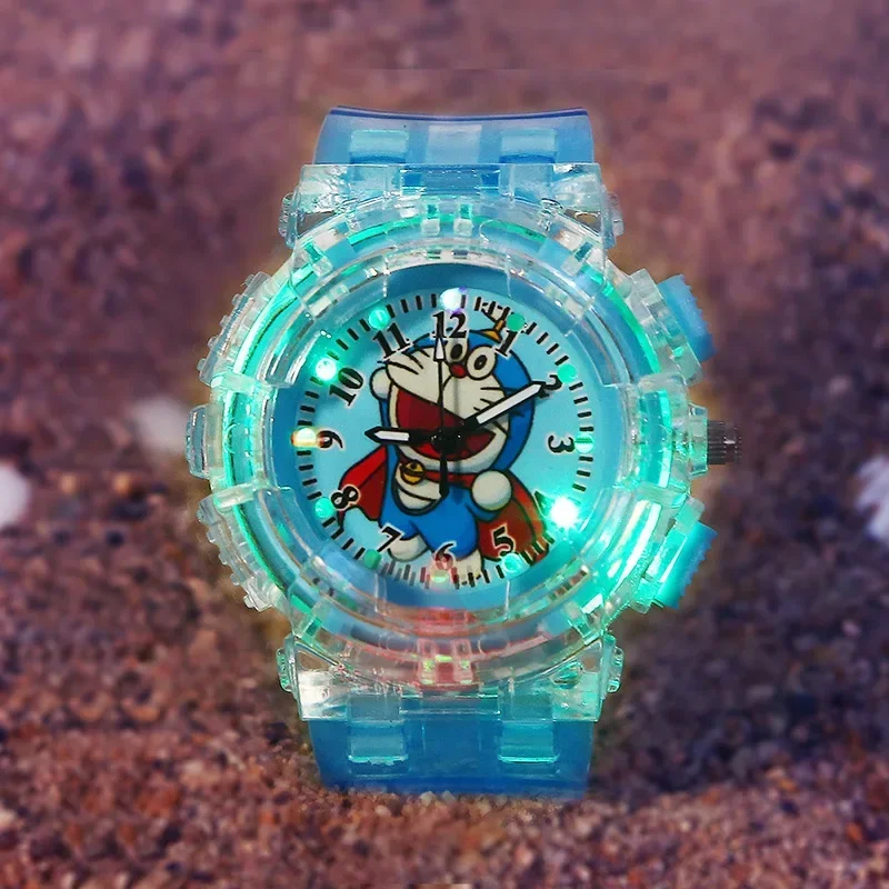 Reloj luminoso de Pikachu para niños y niñas, accesorio colorido de la princesa Elsa, Jenny, regalo creativo de cumpleaños