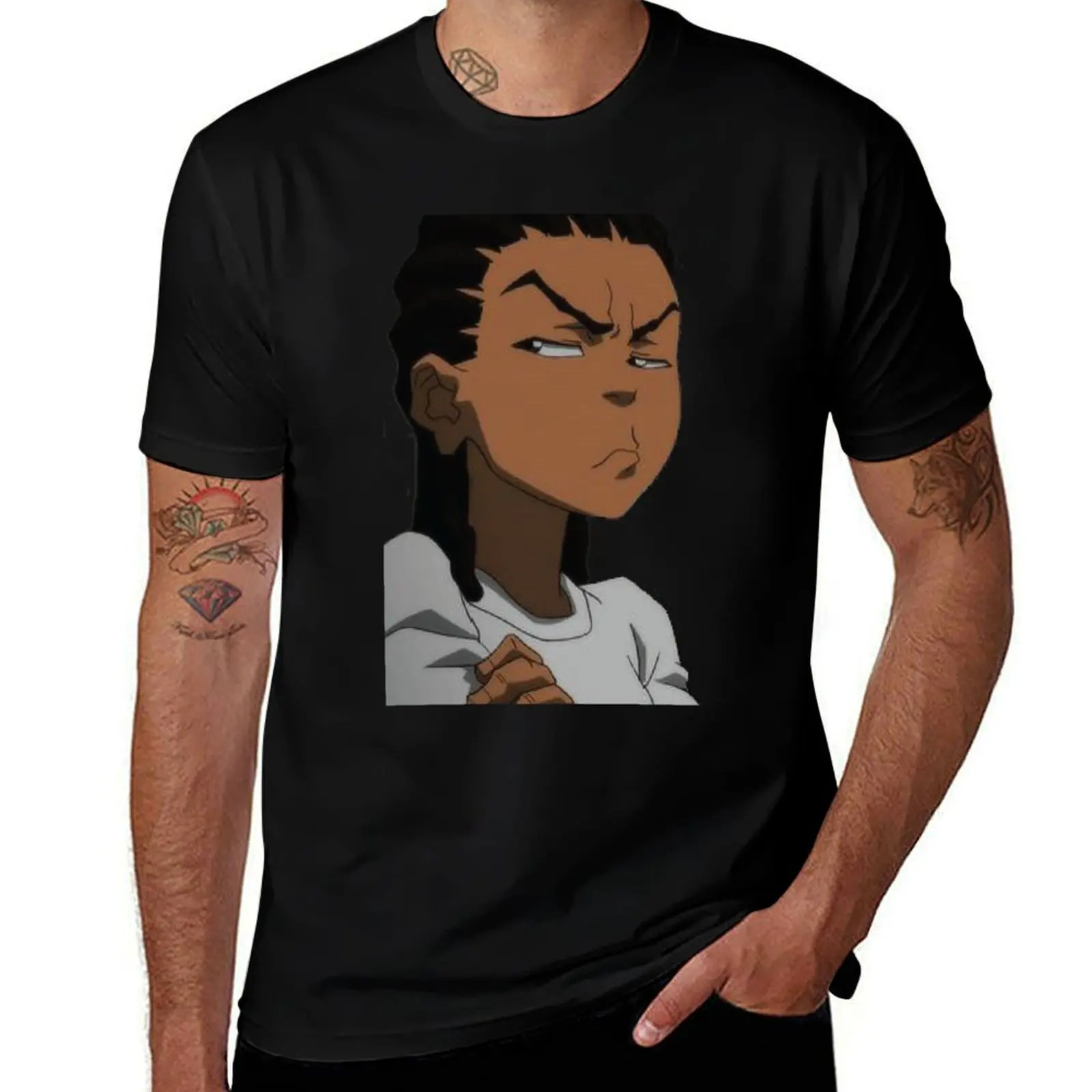 

The Boondocks Huey T-Shirt man t shirts for men casual t shirt man cotton T-Shirt