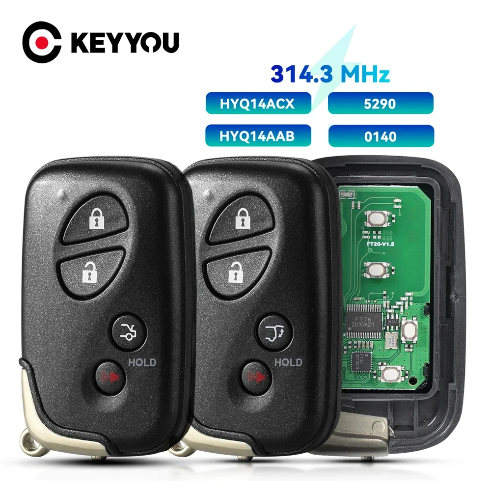 KEYYOU Smart Keyless Go Remote Key 314.3MHz ID74 Chip For Lexus ES350 GS350 GS460H IS250 IS350 LS460 LS600H HYQ14AAB HYQ14ACX