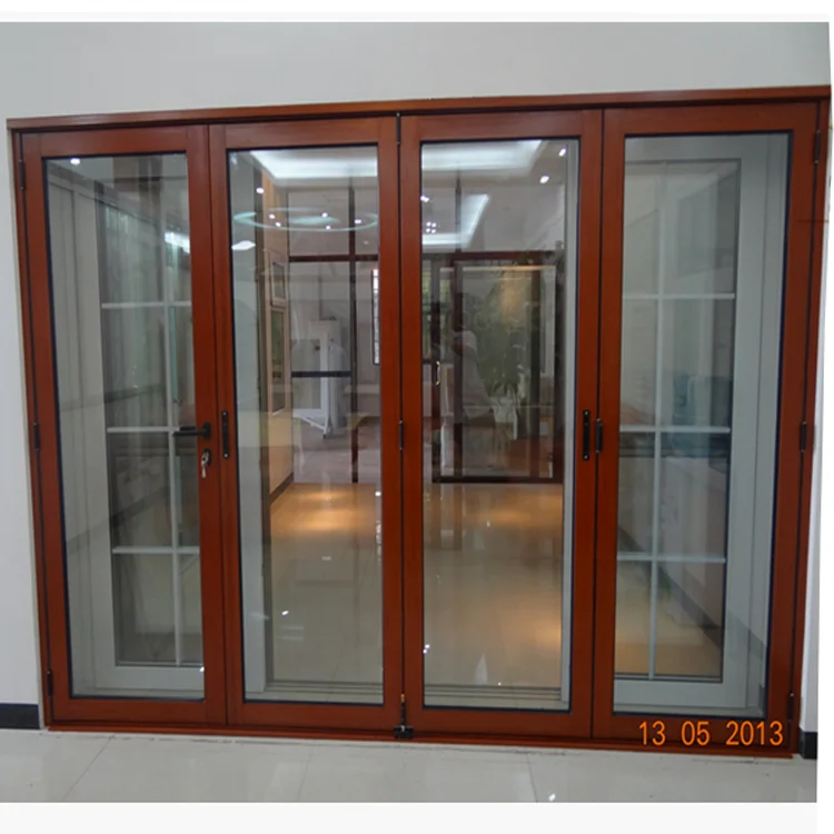 Aluminum Folding Door With High Quality Double Glass Design