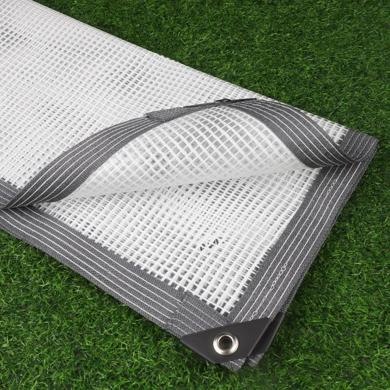 

0.35mm Grey Edge Mesh Reinforced PE Rainproof Tarp Garden Plants Cover Gazebo Furniture Waterproof Tarpaulin Cover