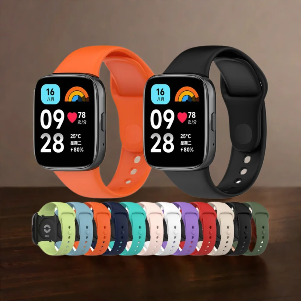 Nova substituição pulseira de silicone pulseira inteligente acessórios relógio pulseira redmi relógio 3 ativo