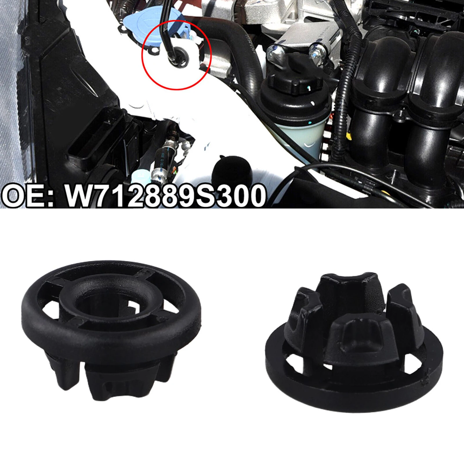 Car Hood Support Prop Rod Grommet Clips 2PCS Compatible With Focus Uga OEM W712889-S300 Automotive Repair Parts