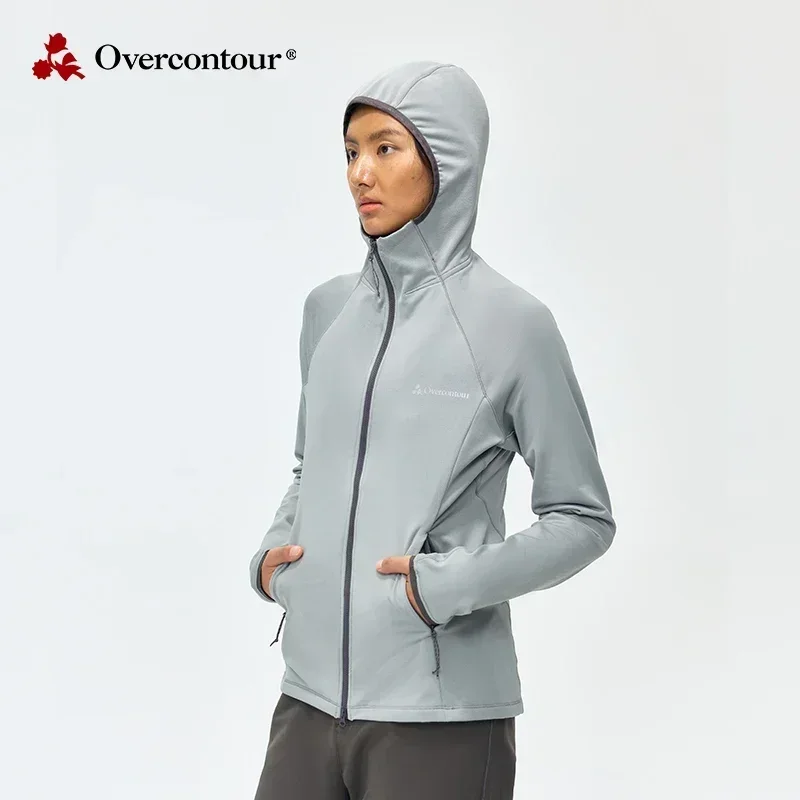 Overcontour x Ailaisen Wulun Man / Women Autumn Winter Windproof Warm Fit Hooded Fleece Jacket Warm interlayer mountaineering