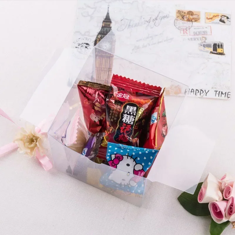 PVC Clear Transparent Candy Gift Box Plastic Gift Packaging Box Baby Shower Birthday Wedding Event Party Favors Boxes Chocolate