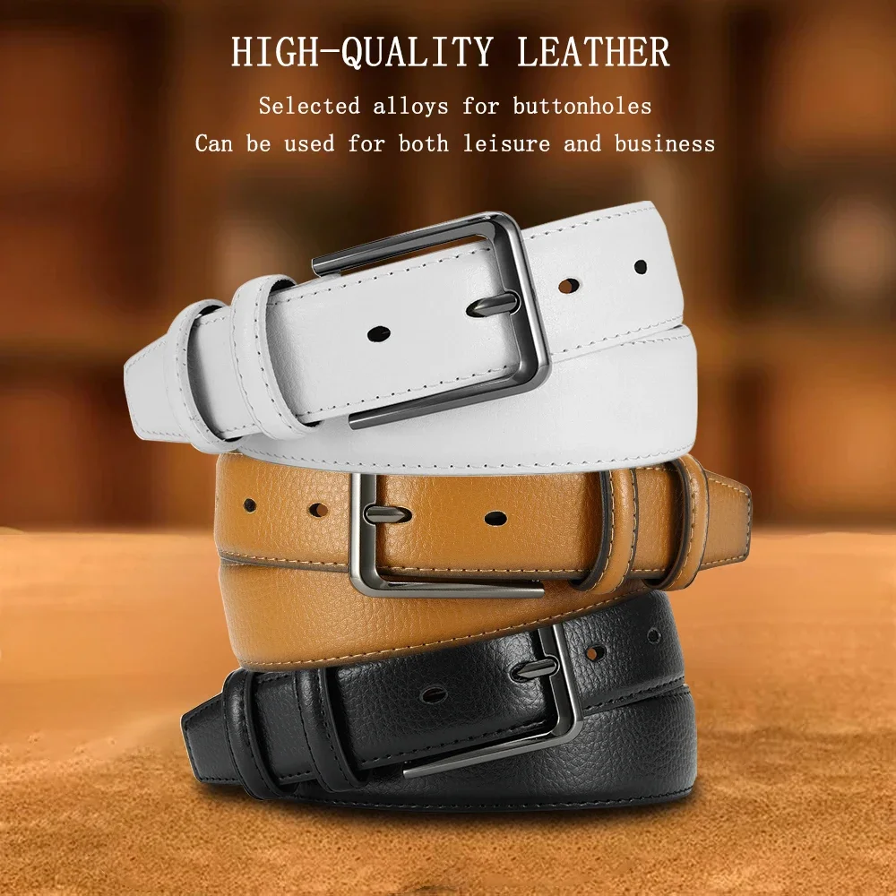 Men's High-quality Genuine Leather Long Needle Buckle Metal Automatic Buckle Men's Belt Strap Men's Fashion Classic Design