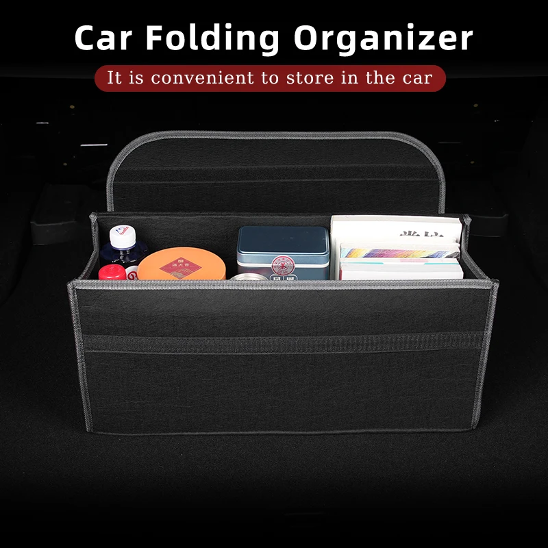 Car Trunk Storage Box Organizer Foldable Stowing Tidying Container Bag For Toyota GR Gazoo Racing Sport C-HR RAV4 Avensis Prado