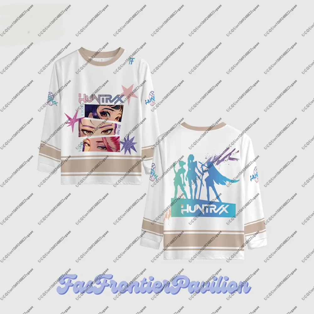 الخريف الشتاء Y2k بلوزات تأثيري ملابس رياضية عادية المحملة ميرا رومي جوي تي شيرت Kpop شيطان الصيادين الشباب الهوكي جيرسي #2