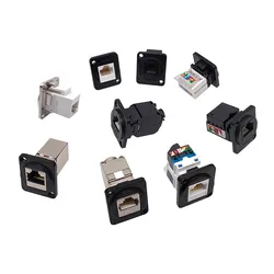 1Pc D-Type Connector RJ45-CAT6 Ethernet Connection Panel Mount Socket Network CAT5E Connectors