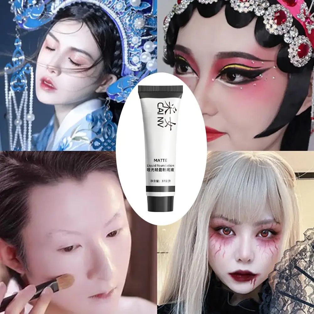 Mezclador de base, tóner líquido, base líquida blanca clara mate, mezcla de maquillaje iluminador blanco puro para Cosplay Fes A7S3