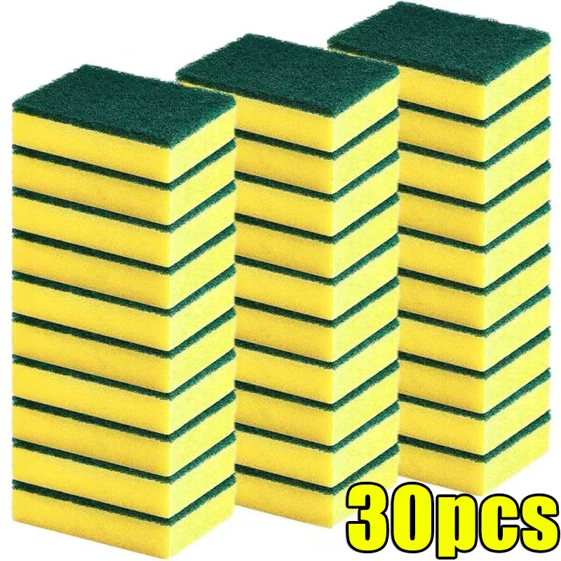 50/2Pcs Kitchen Dishwashing Soft Sponge Absorbent Clean Rub Pot Rust Scouring Pad Removing Kits Household Cleaning Brush Sponge, image 10