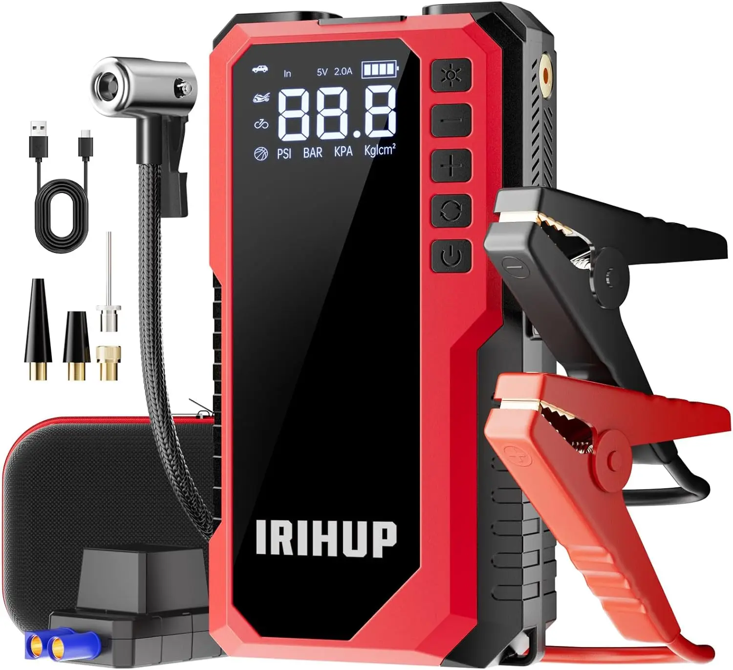

12 V Jump Starter with Air Compressor 3000A Car Battery Jump Starter with Cordless Tire Inflator Jump Box Car Battery Booster