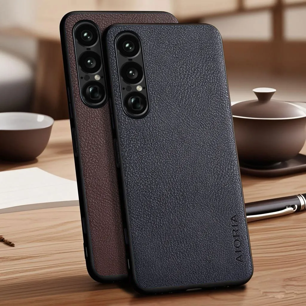 Case for Sony Xperia 1 VII VI V IV 1 III XZ4 XZ3 Vegan Faux Lychee Pebbled leather Phone cover funda for Sony Xperia 1/xz4 case