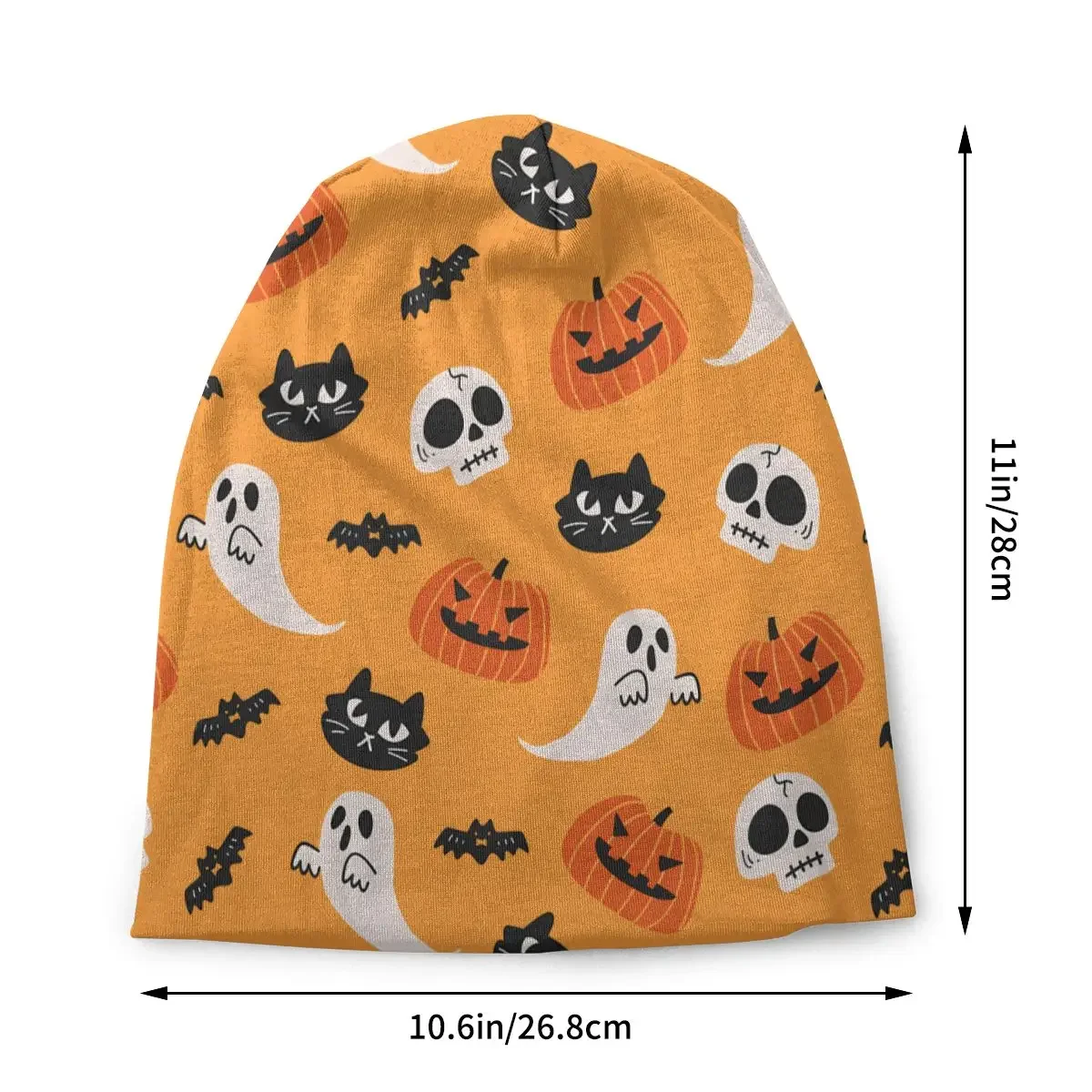 Bonnet Hats Halloween Men Women's Thin Skullies Beanies Hat Cat Ghost Pumpkins Autumn Spring Warm Cap Hip Hop Caps