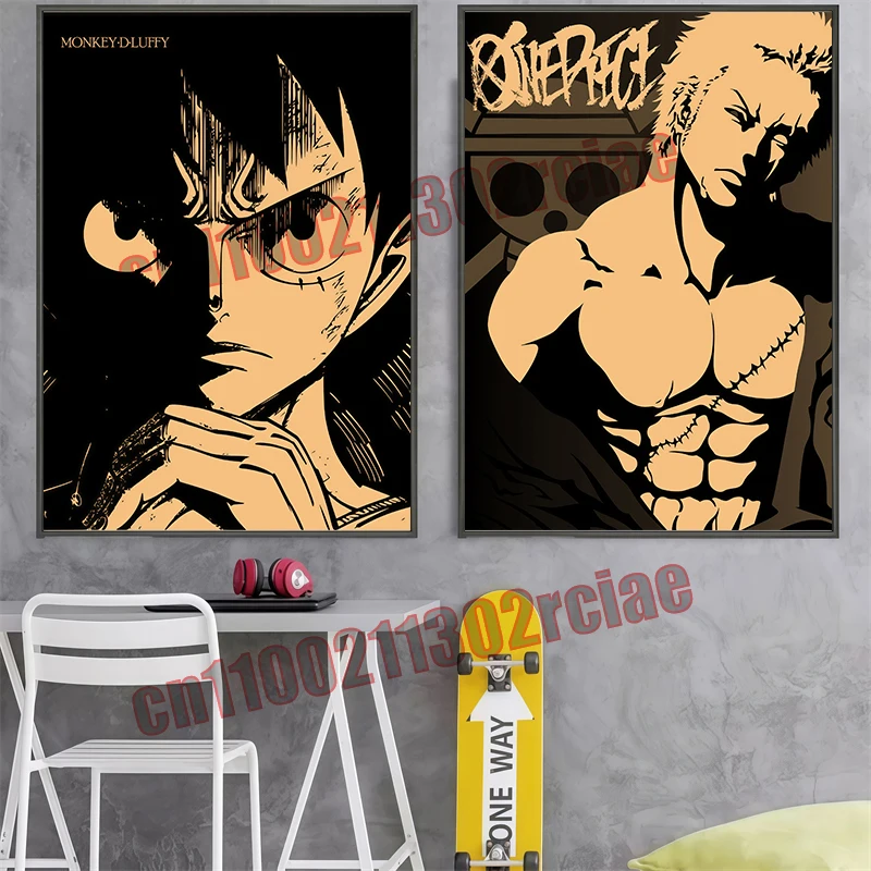 

One Piece Modern Family Poster Printing Luffy Zoro Canvas Painting Wall Art Comic Picture Children's Bedroom Decoration Painting