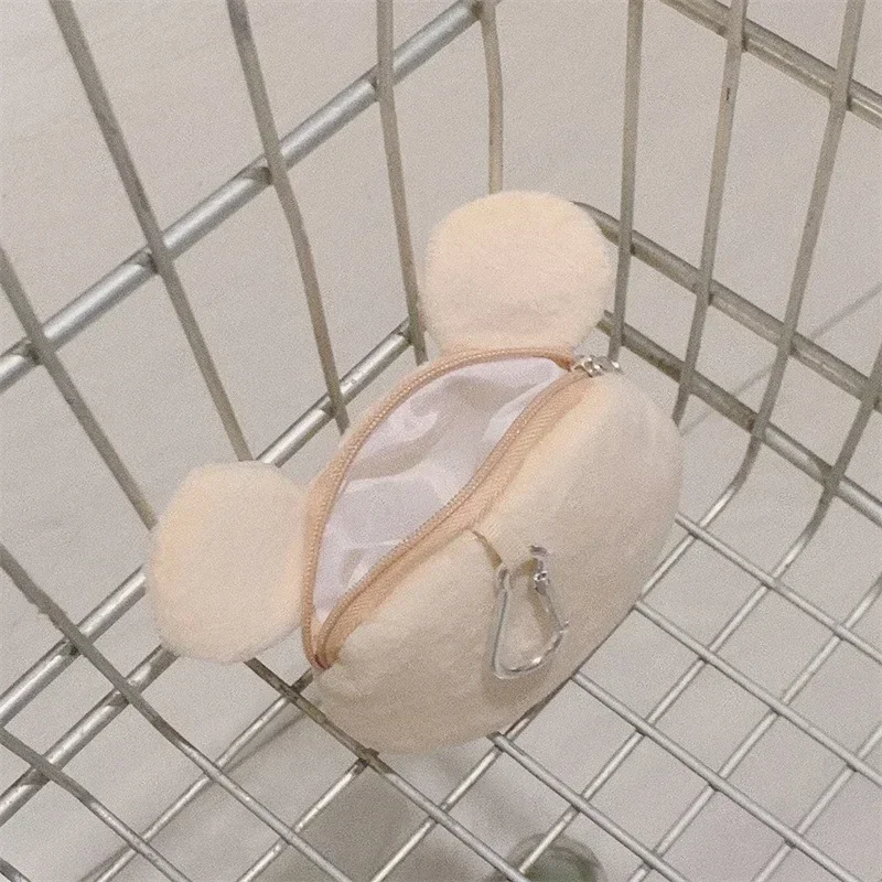 سوبر رائعتين الدببة الضخمة محفظة نسائية للعملات المعدنية ثلاثية الأبعاد الكرتون حقيبة التخزين في الهواء الطلق السفر الفتيات المحفظة سماعة تاريخ كابل سستة حقيبة