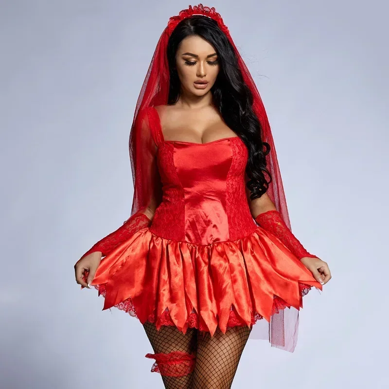 Festa de carnaval halloween fantasma noiva traje para mulheres adulto medieval horror assustador zumbi vampiro cosplay fantasia vestir-se