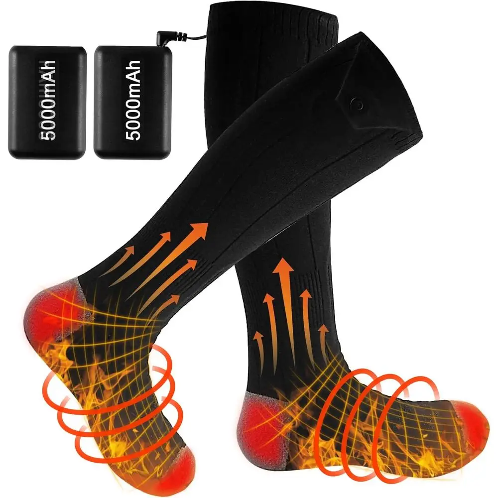 

Unisex Electric Heated Socks - Rechargeable, Washable, 5V 5000mAh, 4 Heat Levels for Outdoor Winter Activities
