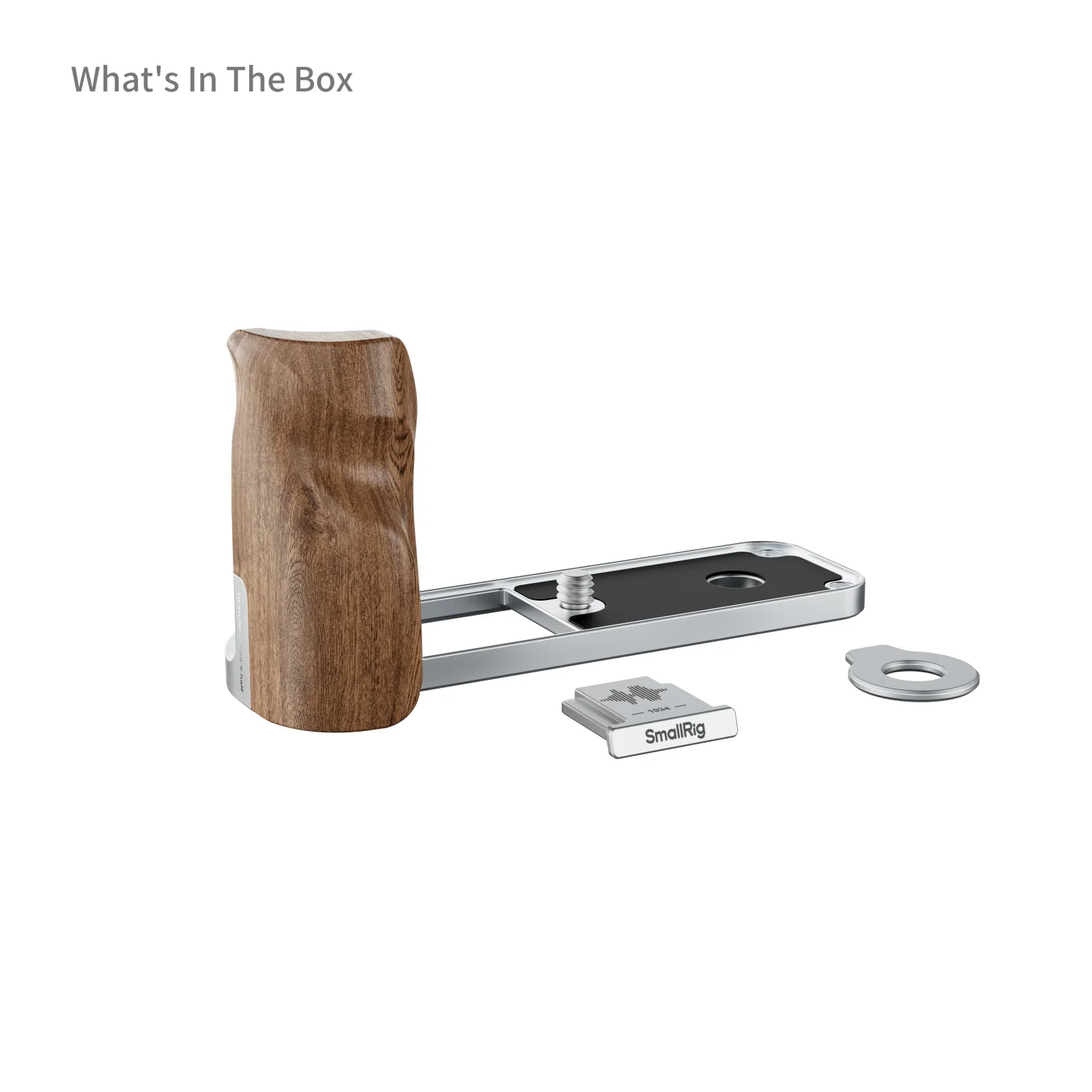 SmallRig X Half Houten L-vormige montageplaat, L-plaat voor FUJIFILM X Half, met houten zijhandgreep Hot Shoe Cover Zilver/Zilver/Zwart